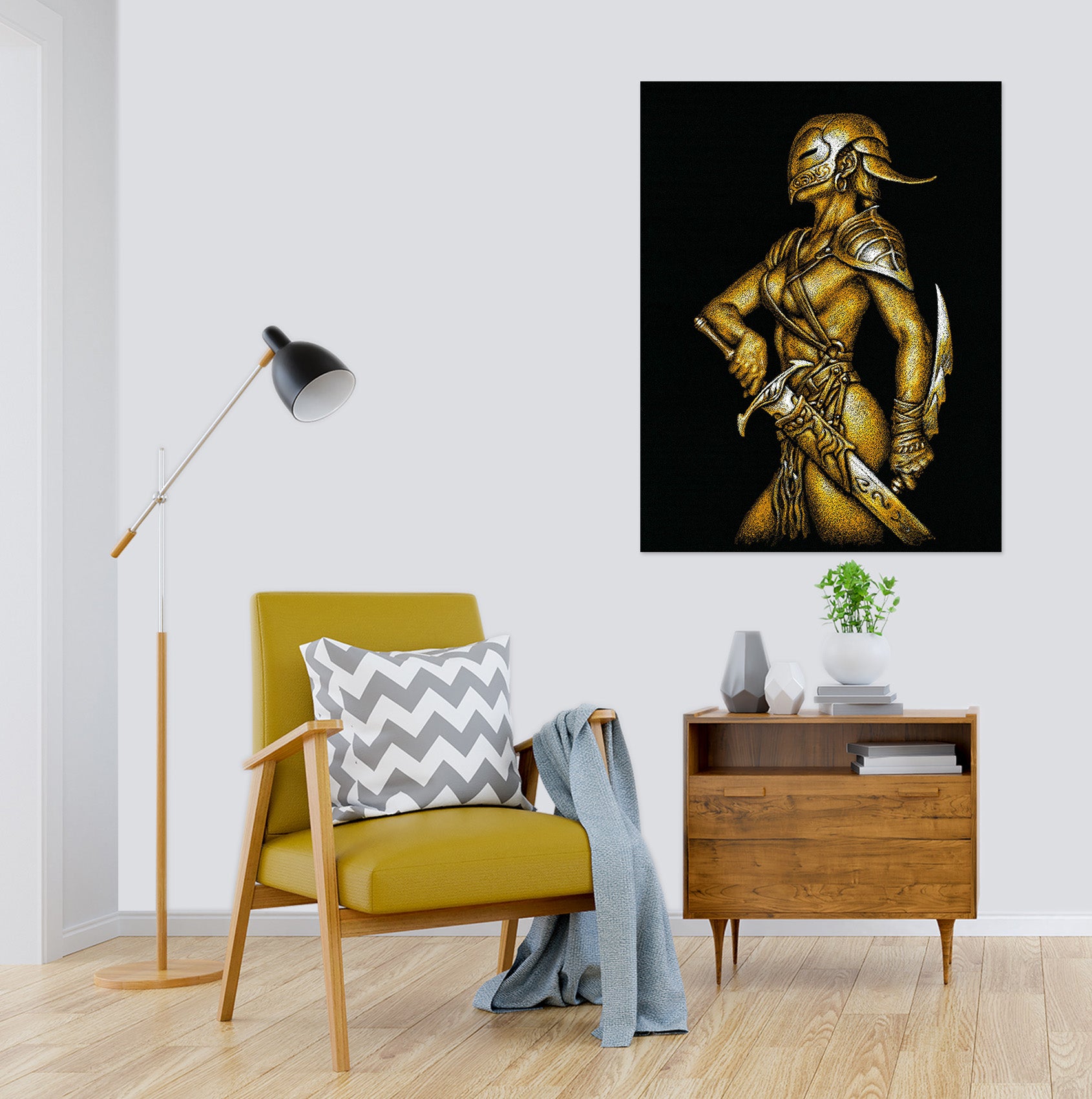 3D Sword Mask Man 8120 Ciruelo Wall Sticker