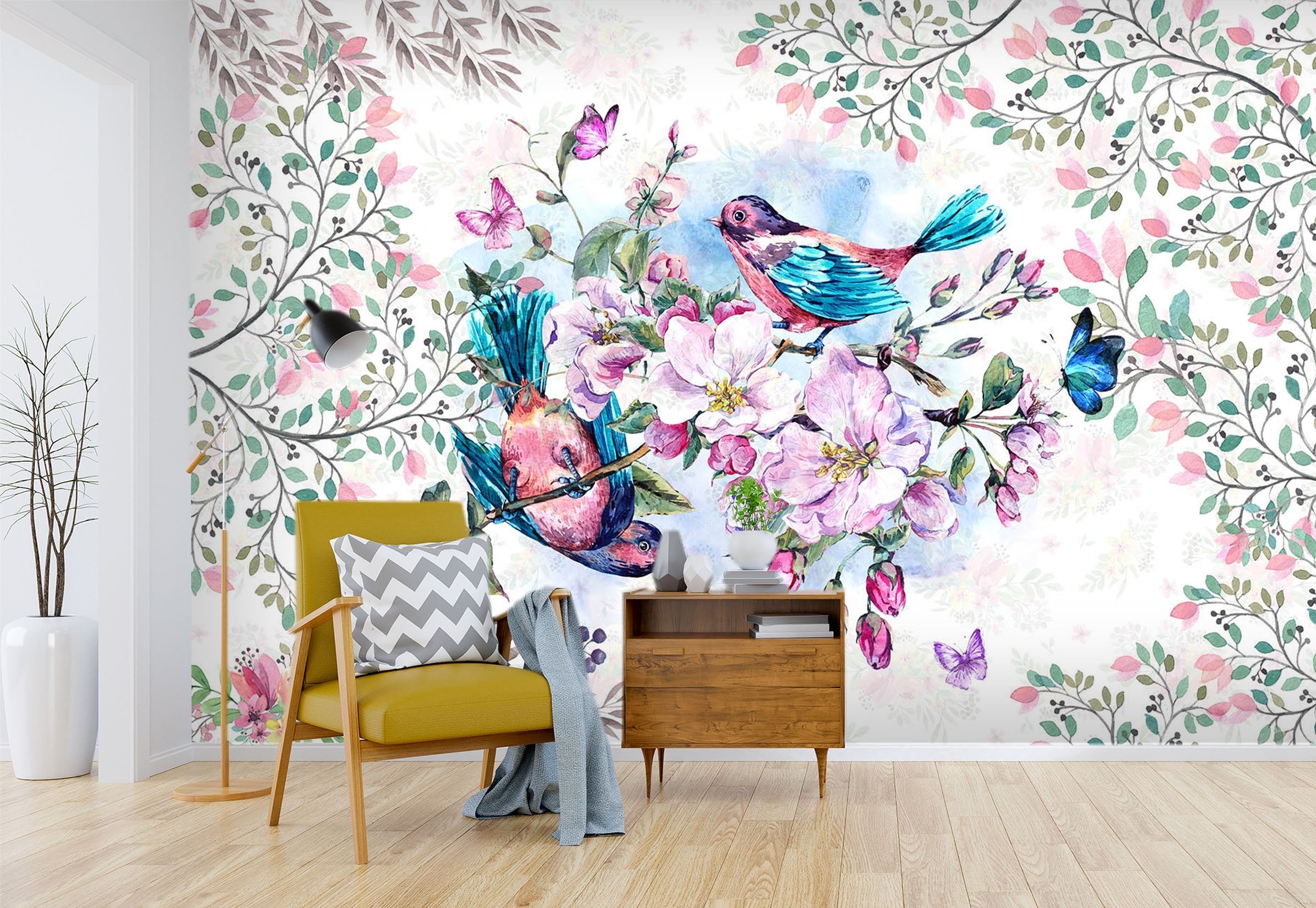 3D Birds And Flowers 533 Wallpaper AJ Wallpaper 2 