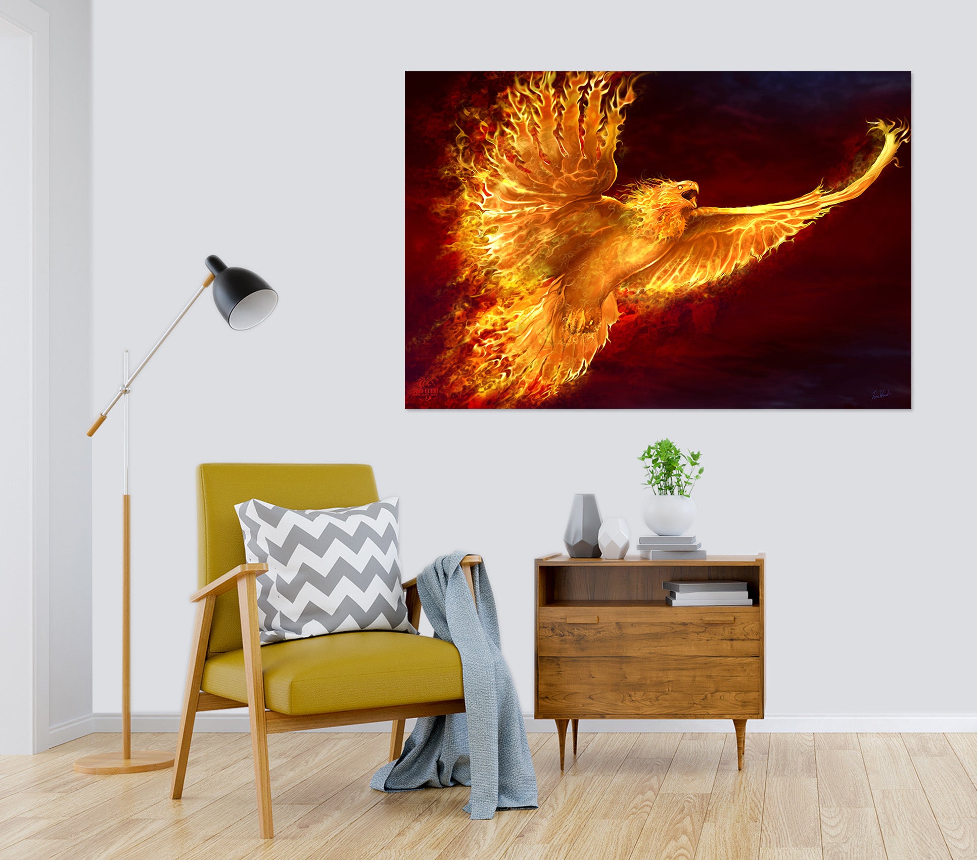 3D Flame Eagle 5099 Tom Wood Wall Sticker