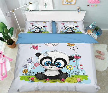 3D Cartoon Panda 013 Bed Pillowcases Quilt Wallpaper AJ Wallpaper 