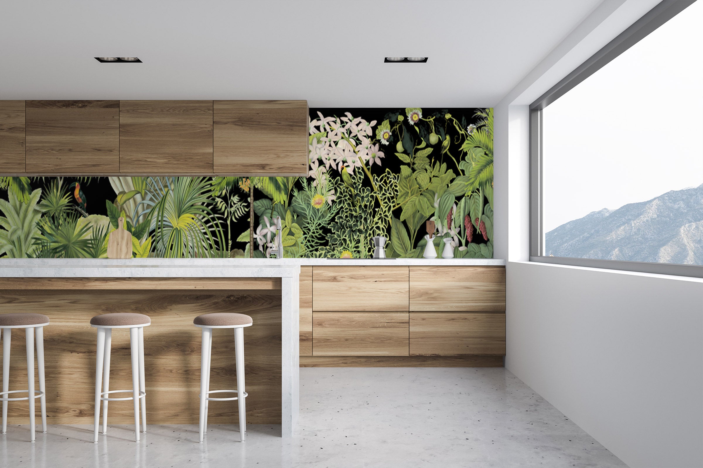 3D Pink Flower Parrot 1519 Wall Murals