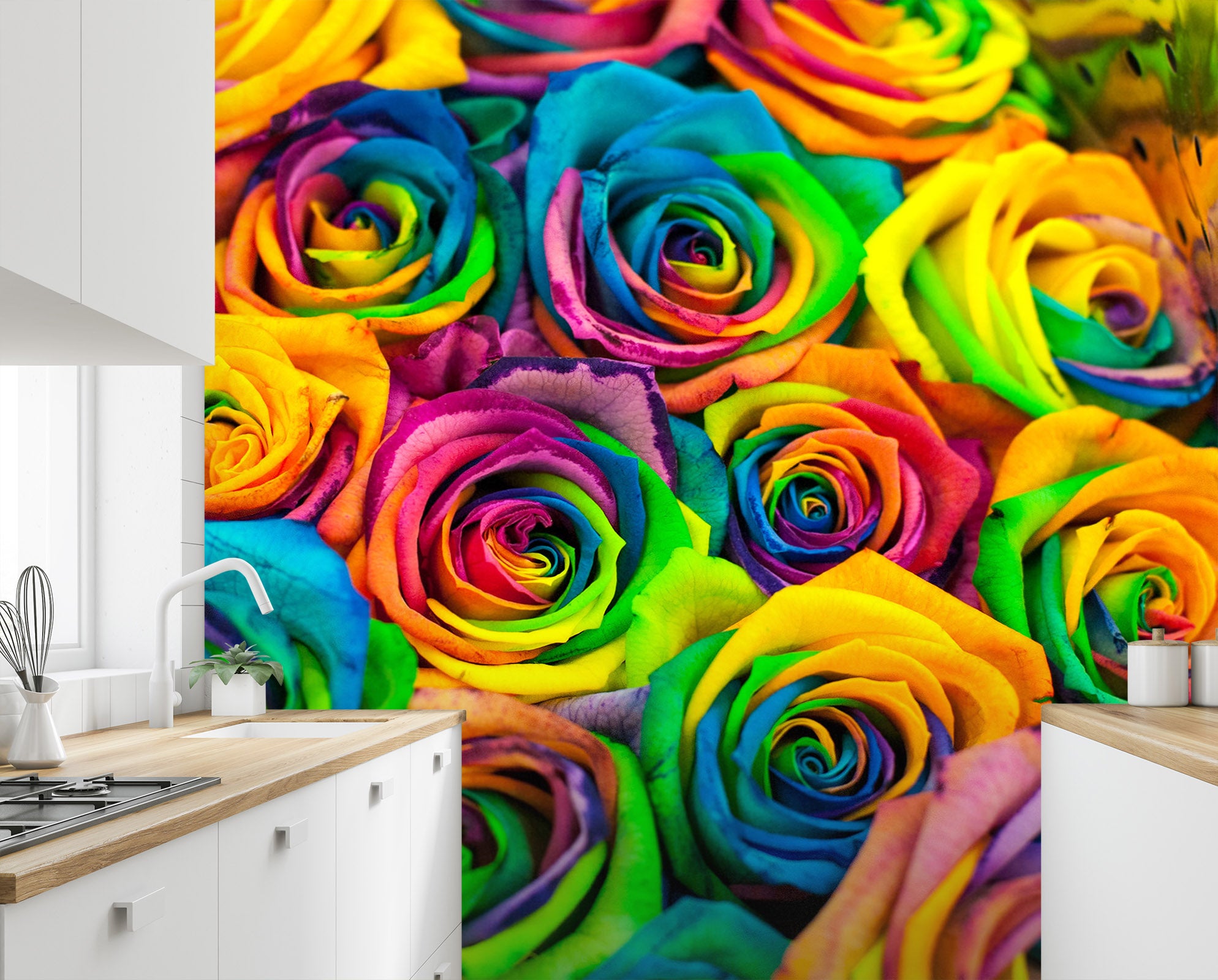3D Colored Rose 142 Wall Murals