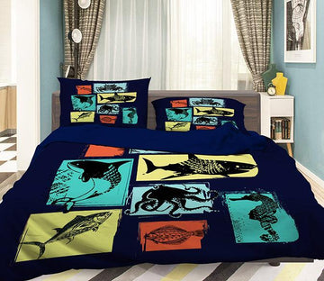 3D Black Fish 016 Bed Pillowcases Quilt Wallpaper AJ Wallpaper 