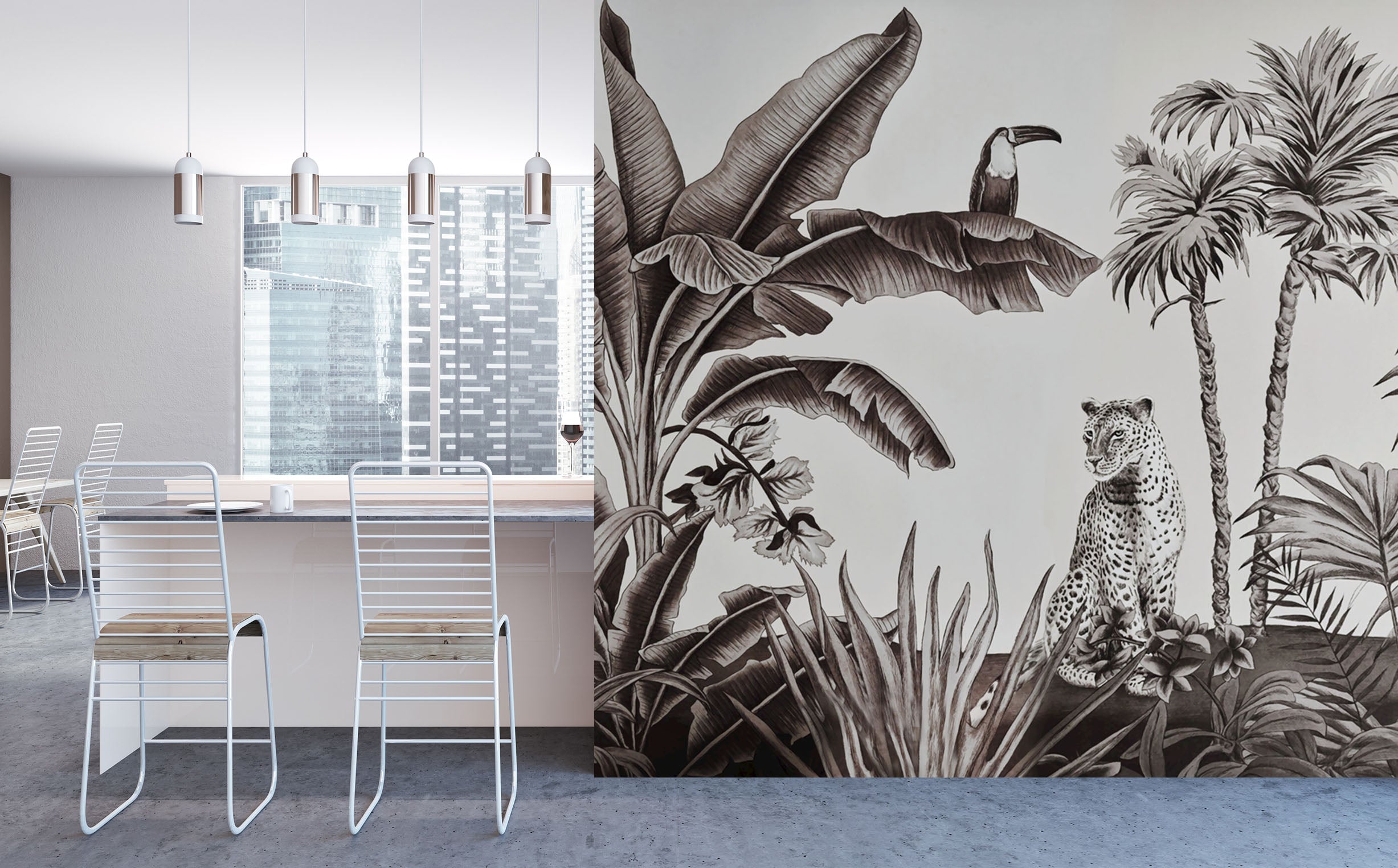 3D Leopard Forest 1542 Wall Murals