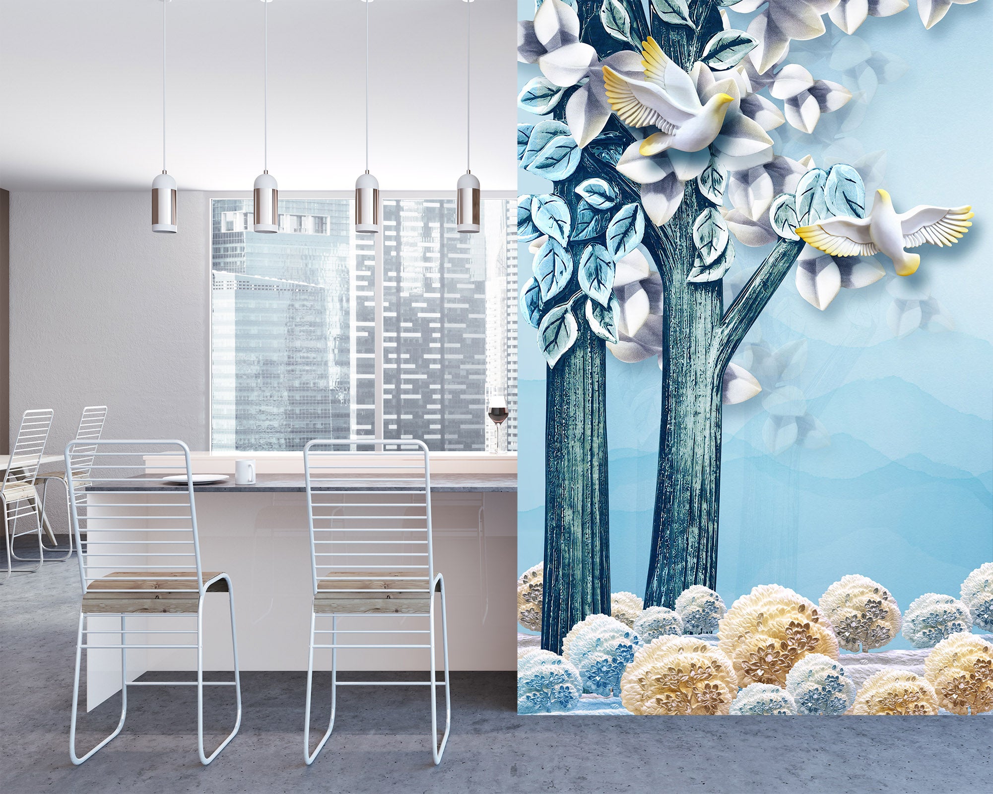 3D Painted Tree 1806 Wall Murals