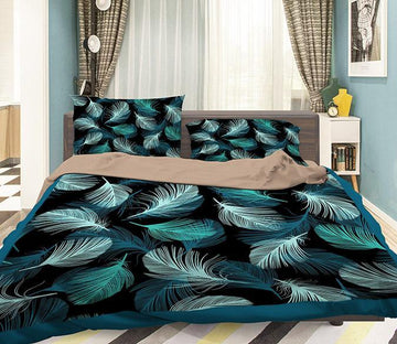 3D Scattered Feathers 017 Bed Pillowcases Quilt Wallpaper AJ Wallpaper 