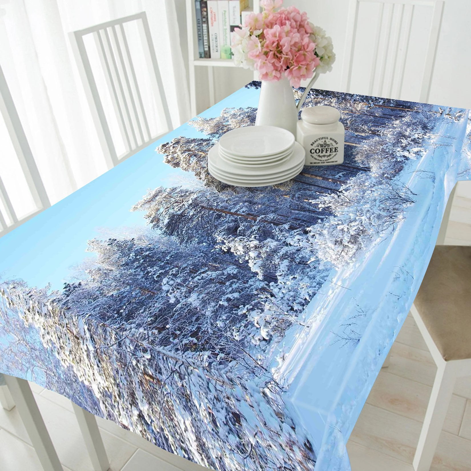 3D Snowed Forest 795 Tablecloths Wallpaper AJ Wallpaper 