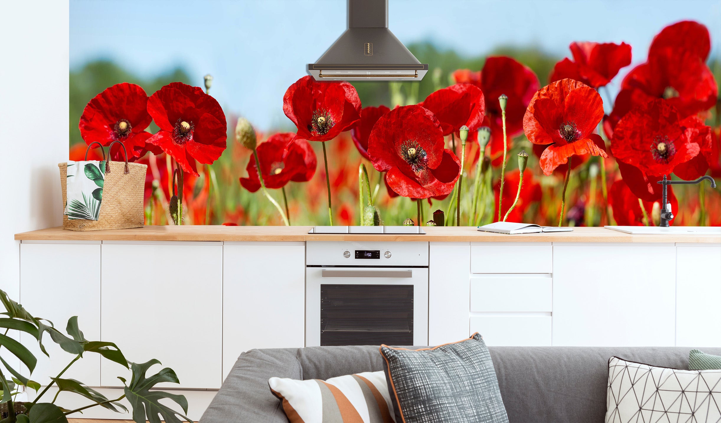 3D Red Flowers 1425 Wall Murals