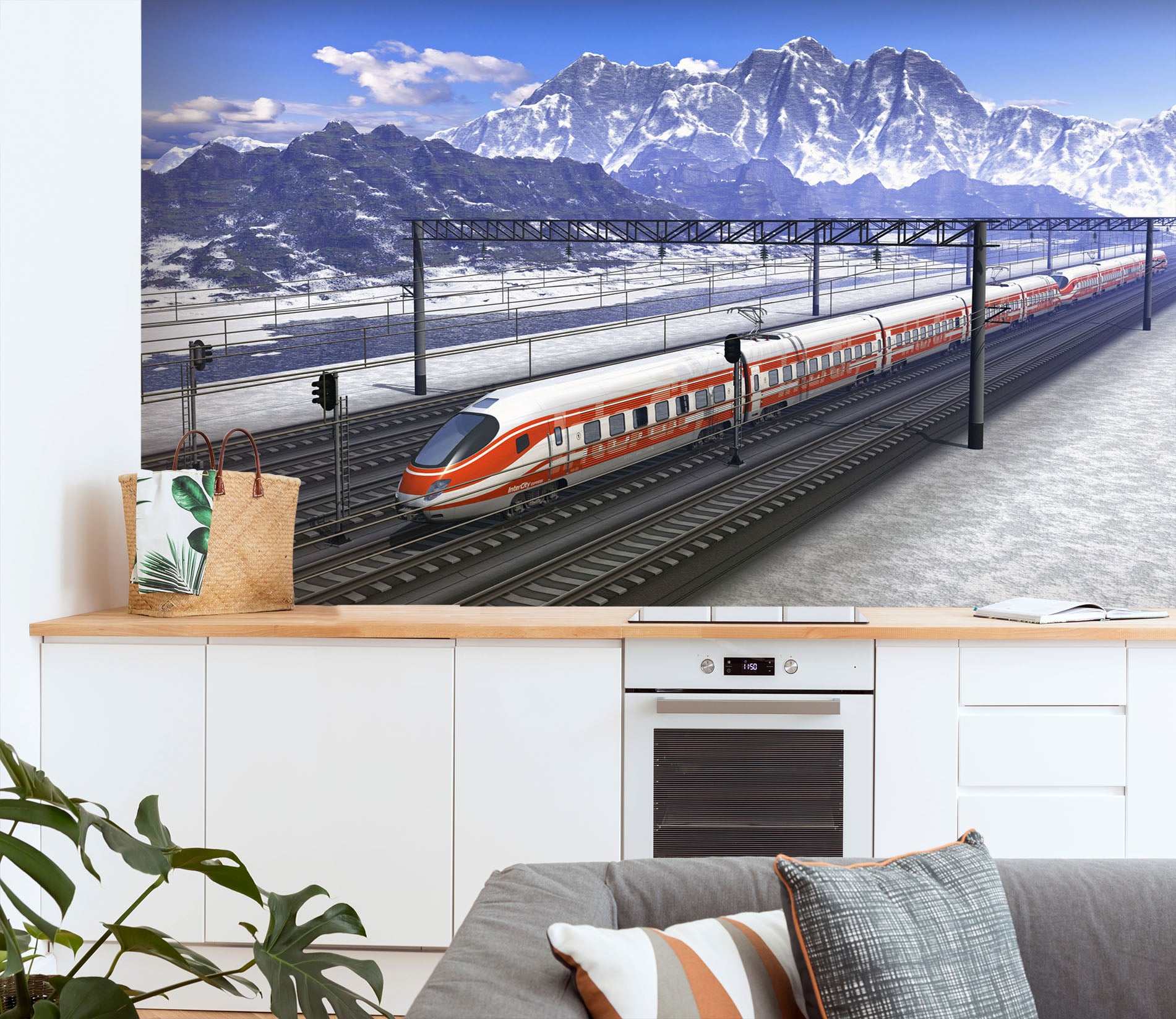 3D High-Speed Railway 166 Vehicle Wall Murals