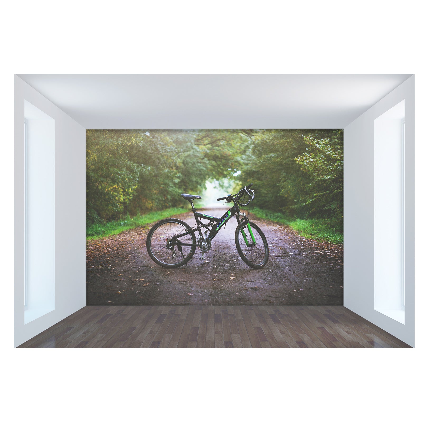 3D Forest Bicycle 054 Vehicle Wall Murals