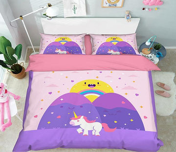 3D Horse Cartoon 026 Bed Pillowcases Quilt Wallpaper AJ Wallpaper 