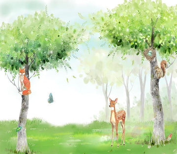 3D Green Tree Deer 10 Wallpaper AJ Wallpapers 