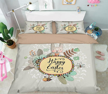 3D Rabbit Plant 028 Bed Pillowcases Quilt Wallpaper AJ Wallpaper 