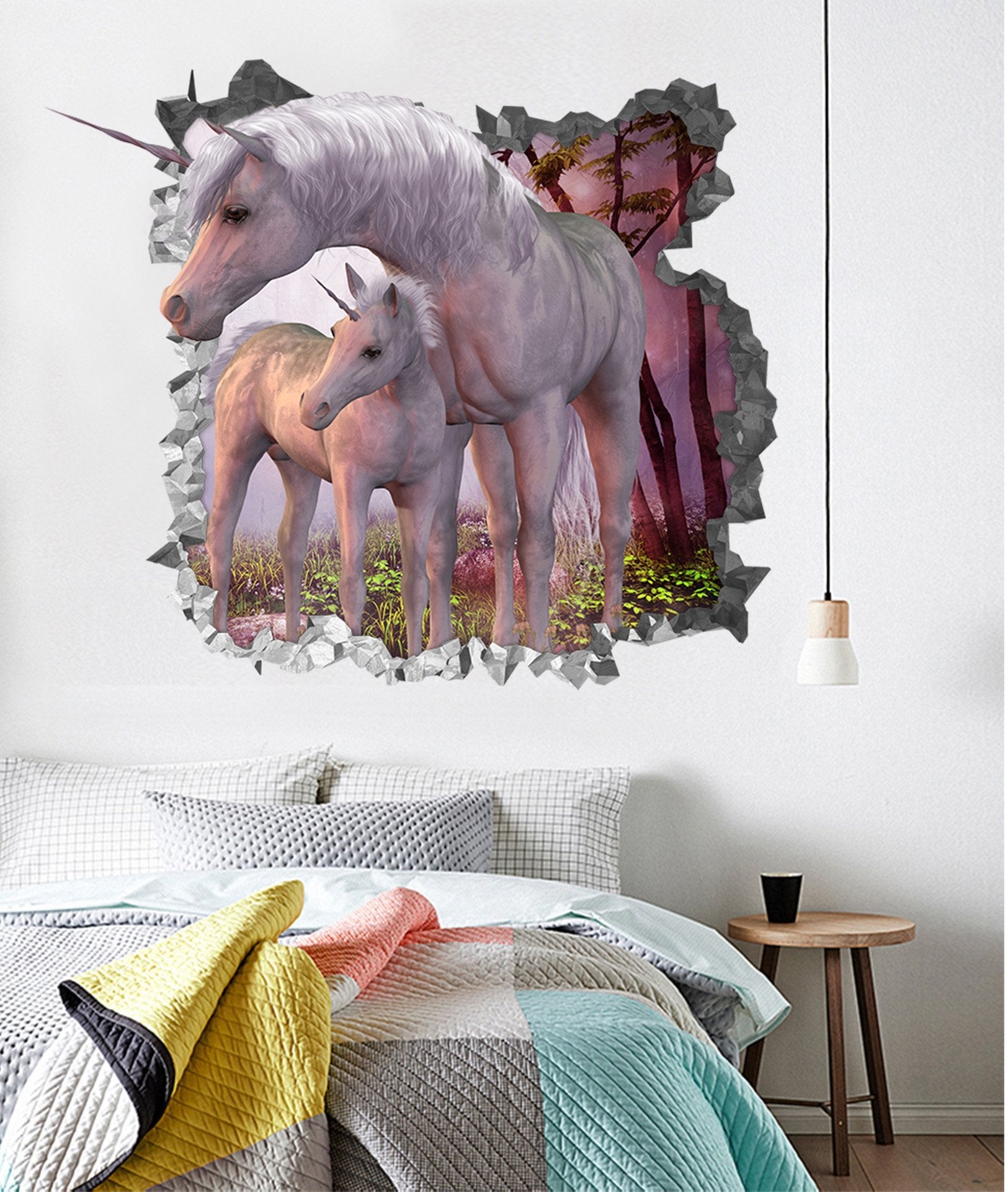 3D Unicorns 79 Broken Wall Murals Wallpaper AJ Wallpaper 