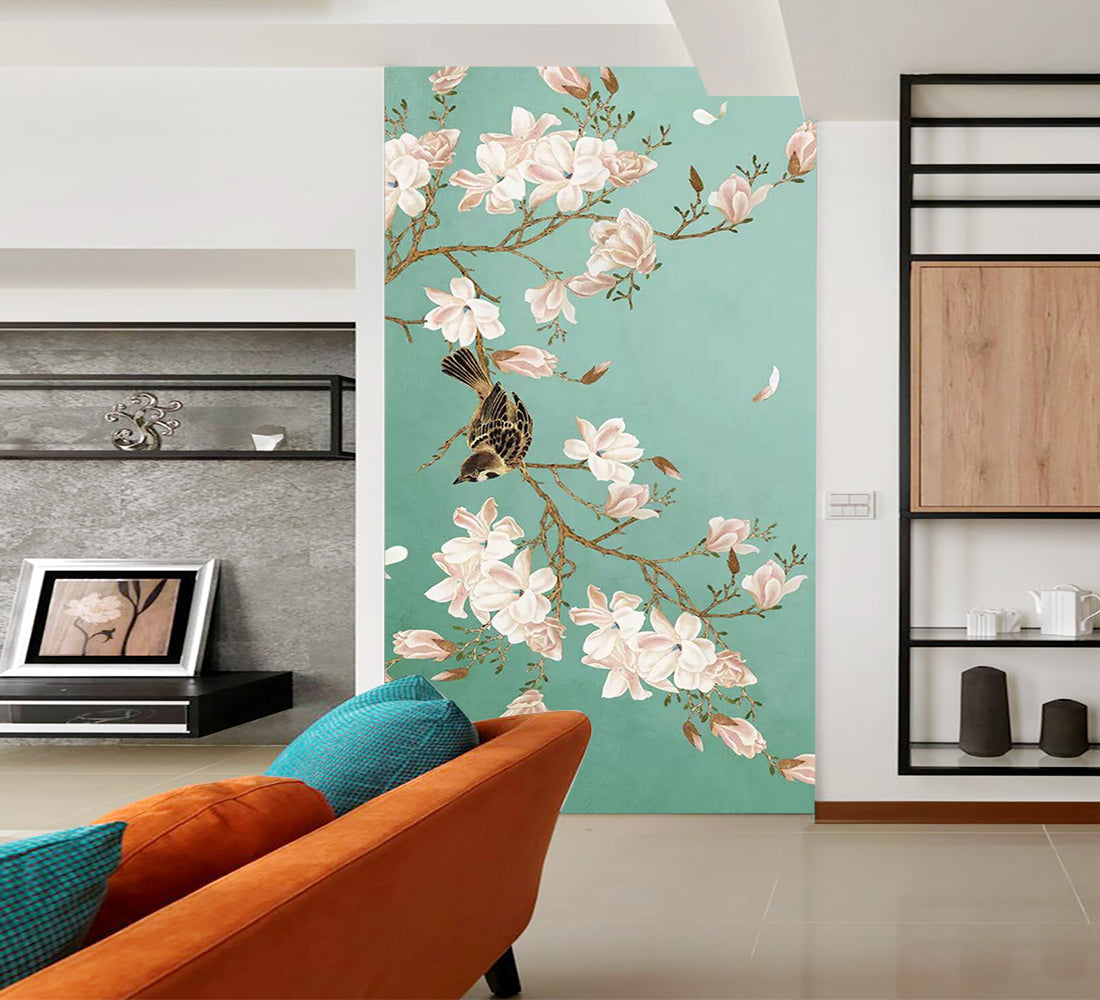 3D Sparrow Flower WC834 Wall Murals