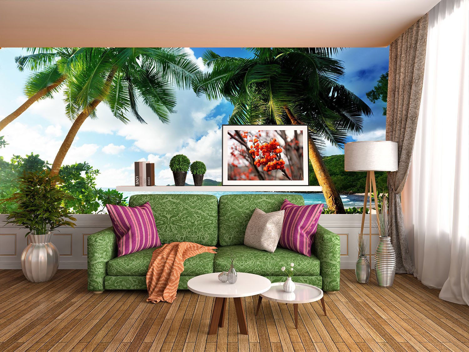 Green Coconut Trees Wallpaper AJ Wallpaper 