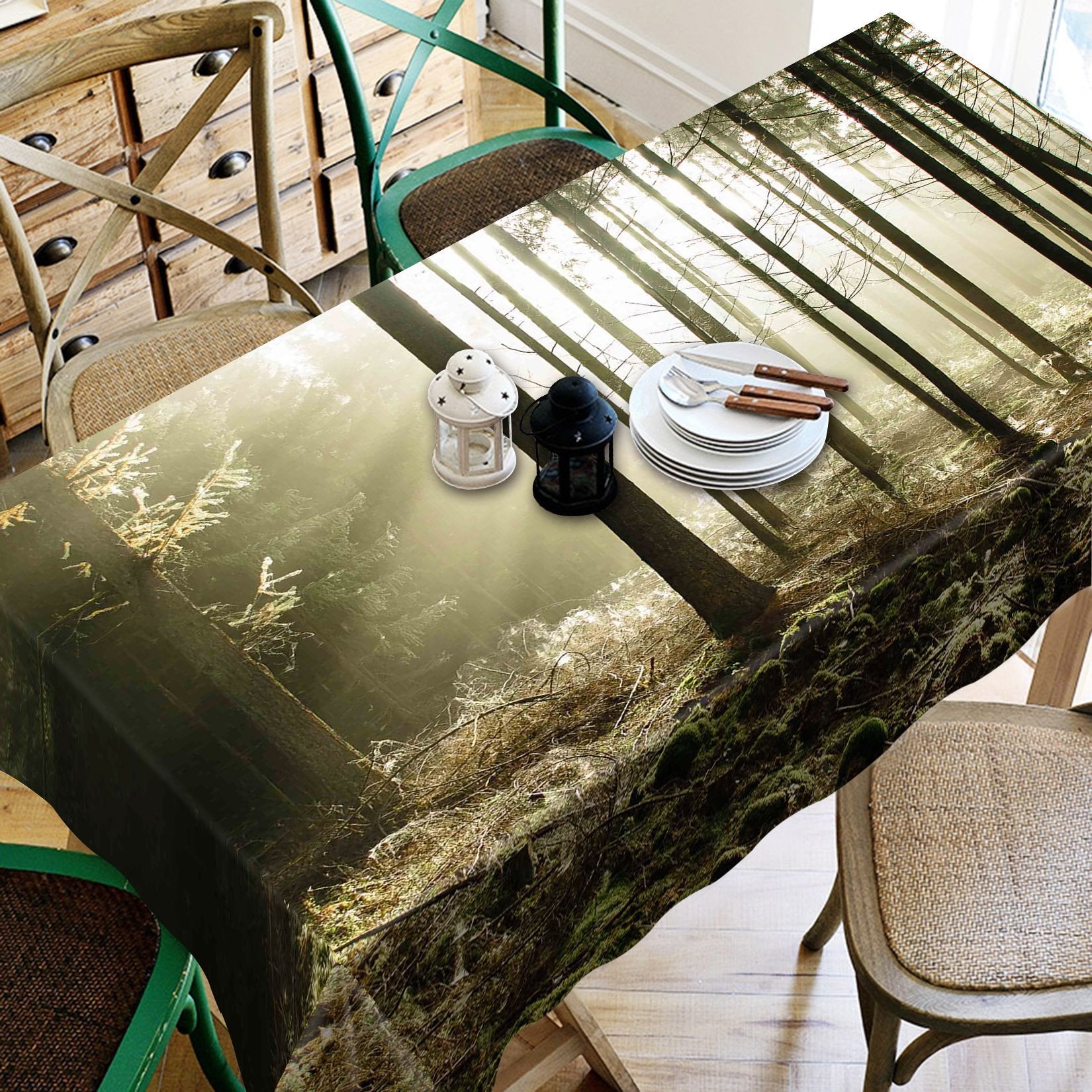 3D Thick Forest Sunshine 310 Tablecloths Wallpaper AJ Wallpaper 