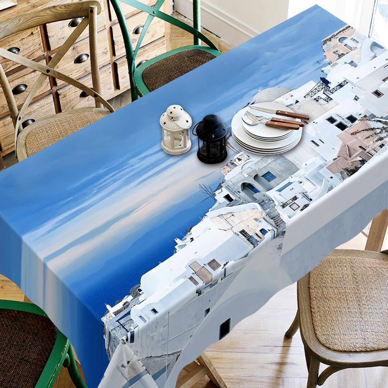 3D Santorini Island 378 Tablecloths Wallpaper AJ Wallpaper 