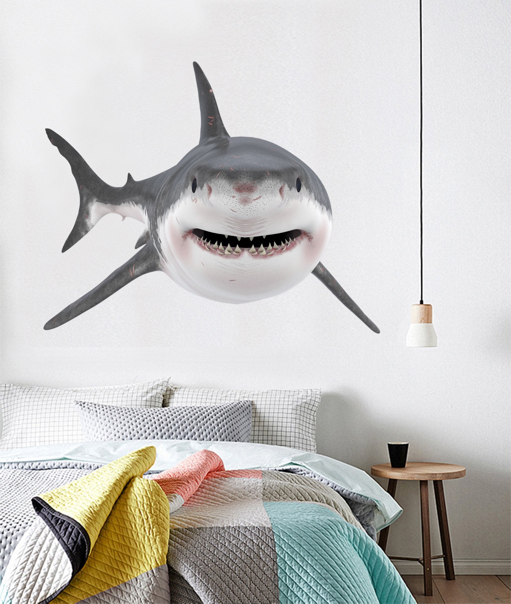 3D Shark Face 208 Animals Wall Stickers Wallpaper AJ Wallpaper 