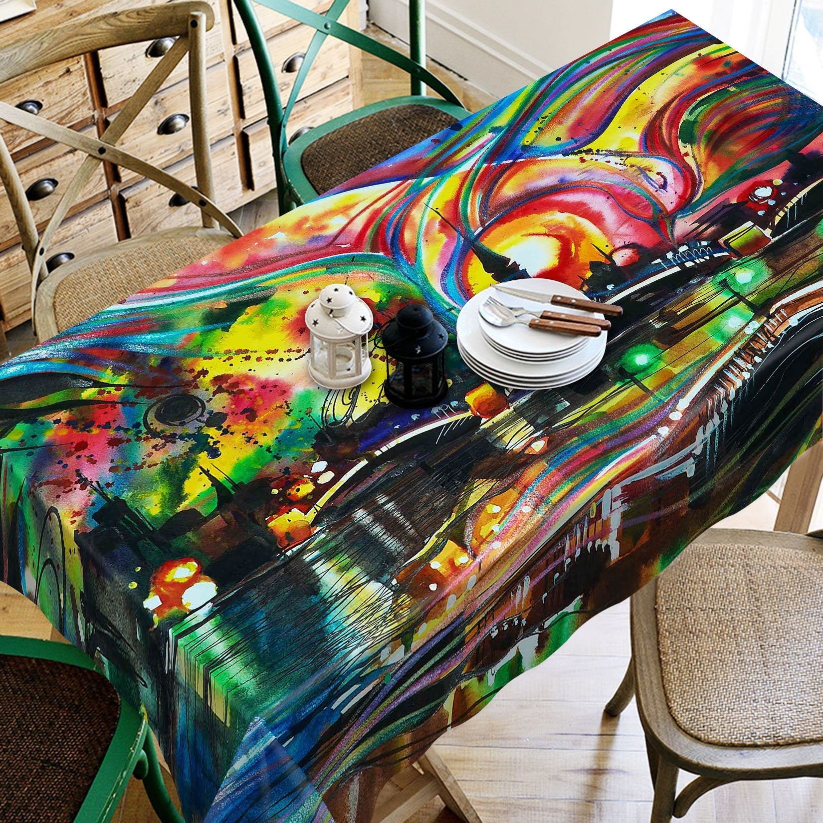 3D Colored Oil Painting 469 Tablecloths Wallpaper AJ Wallpaper 