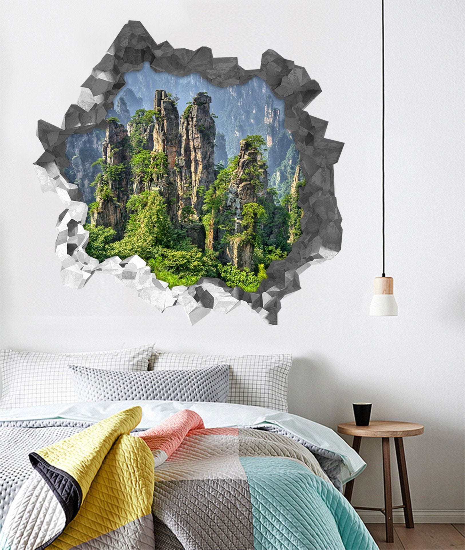 3D Towering Mountains View 184 Broken Wall Murals Wallpaper AJ Wallpaper 