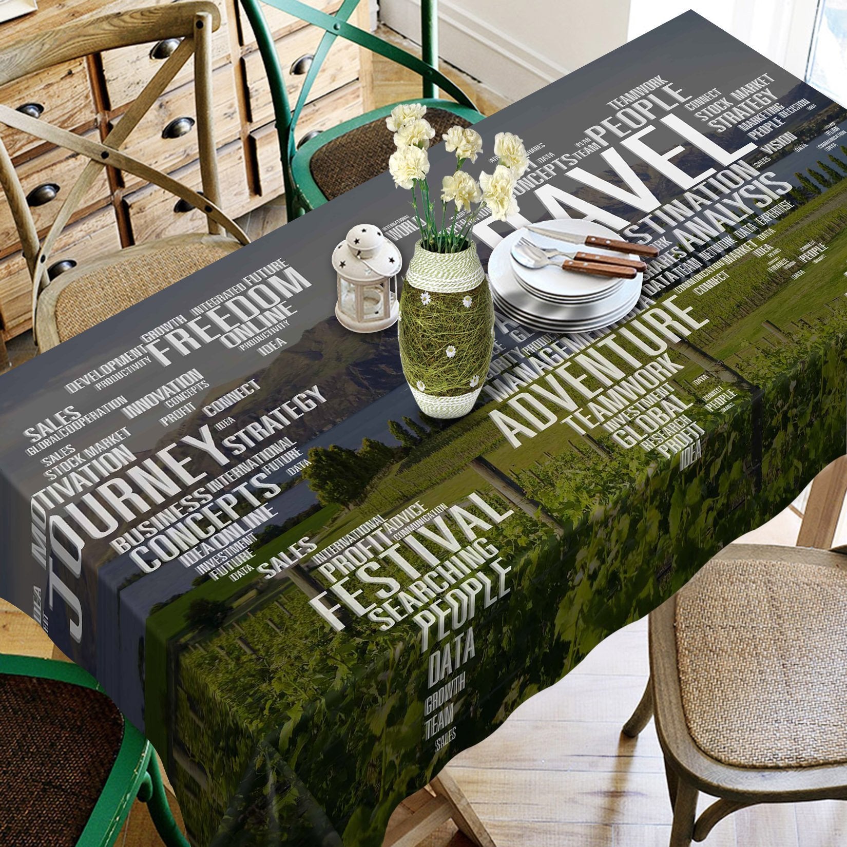 3D Vineyard World Map 317 Tablecloths Wallpaper AJ Wallpaper 
