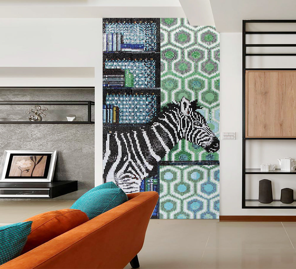 3D Embroidery Zebra WC835 Wall Murals