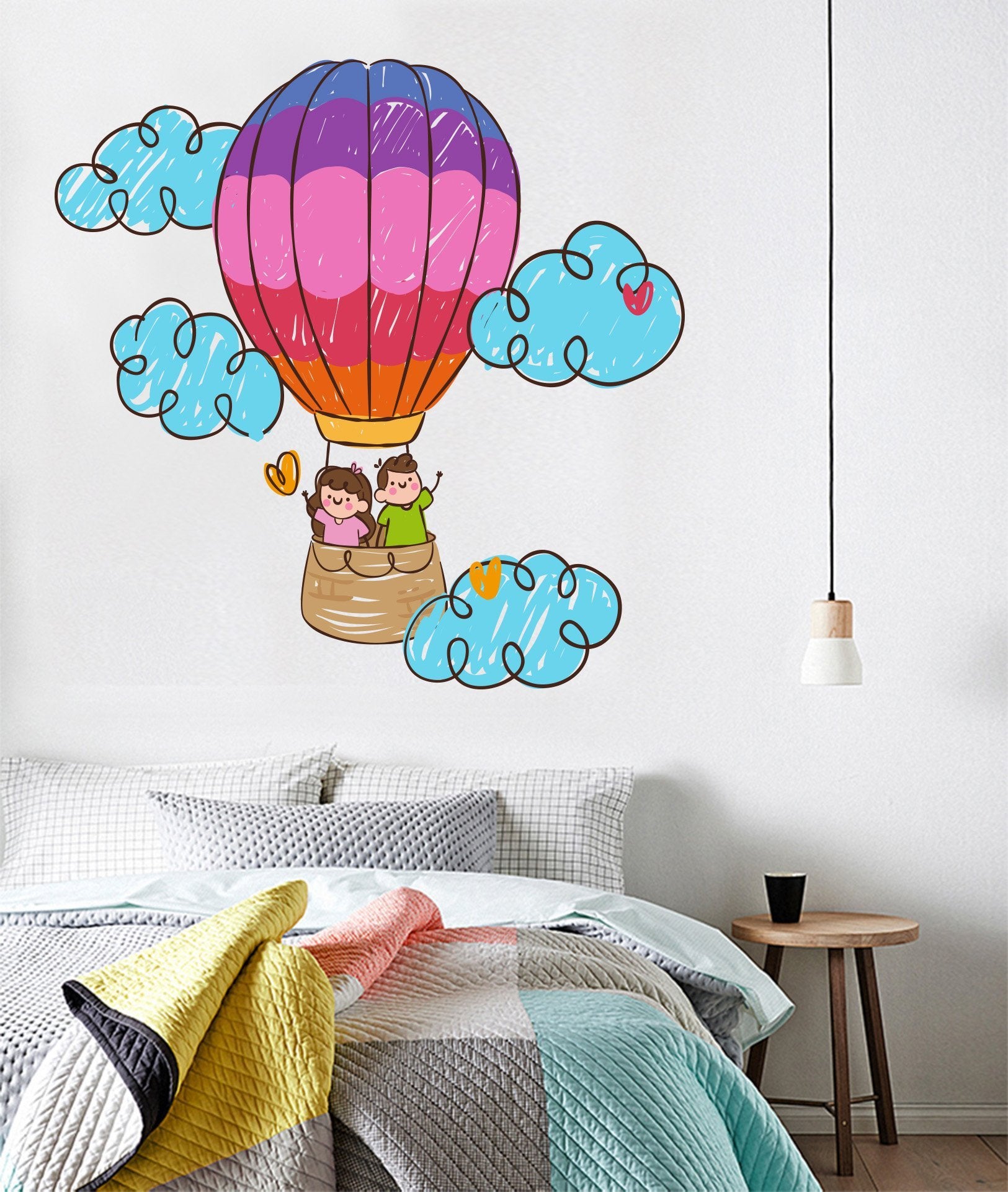 3D Cartoon Hot Air Balloon 258 Wall Stickers Wallpaper AJ Wallpaper 