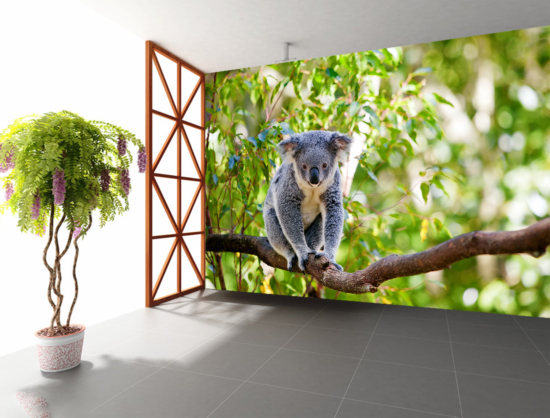 3D Koala Tree 229 Wall Murals