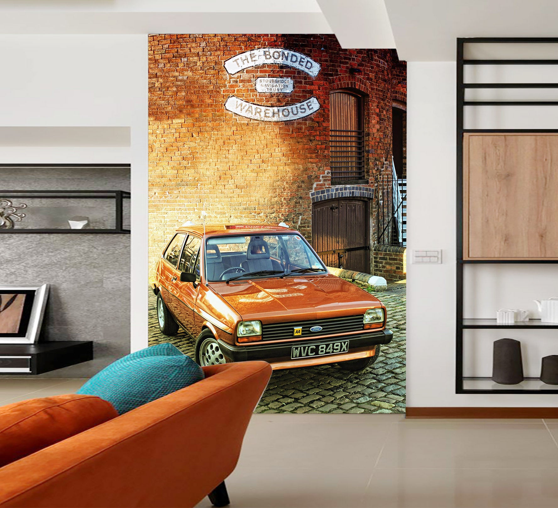 3D Brick Wall Car 432 Vehicle Wall Murals