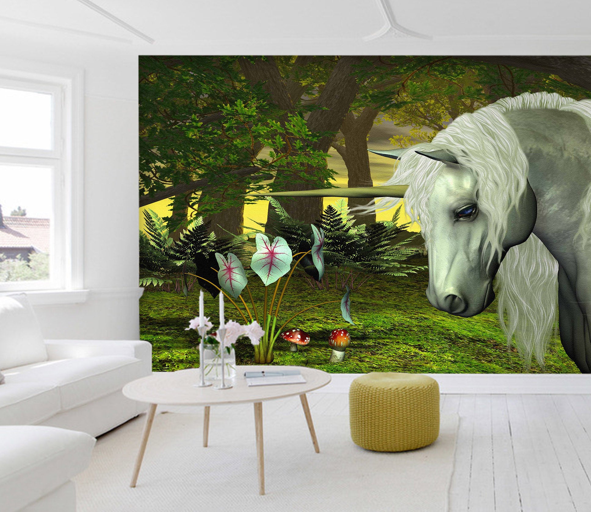 3D Forest Unicorn 1513 Wall Murals