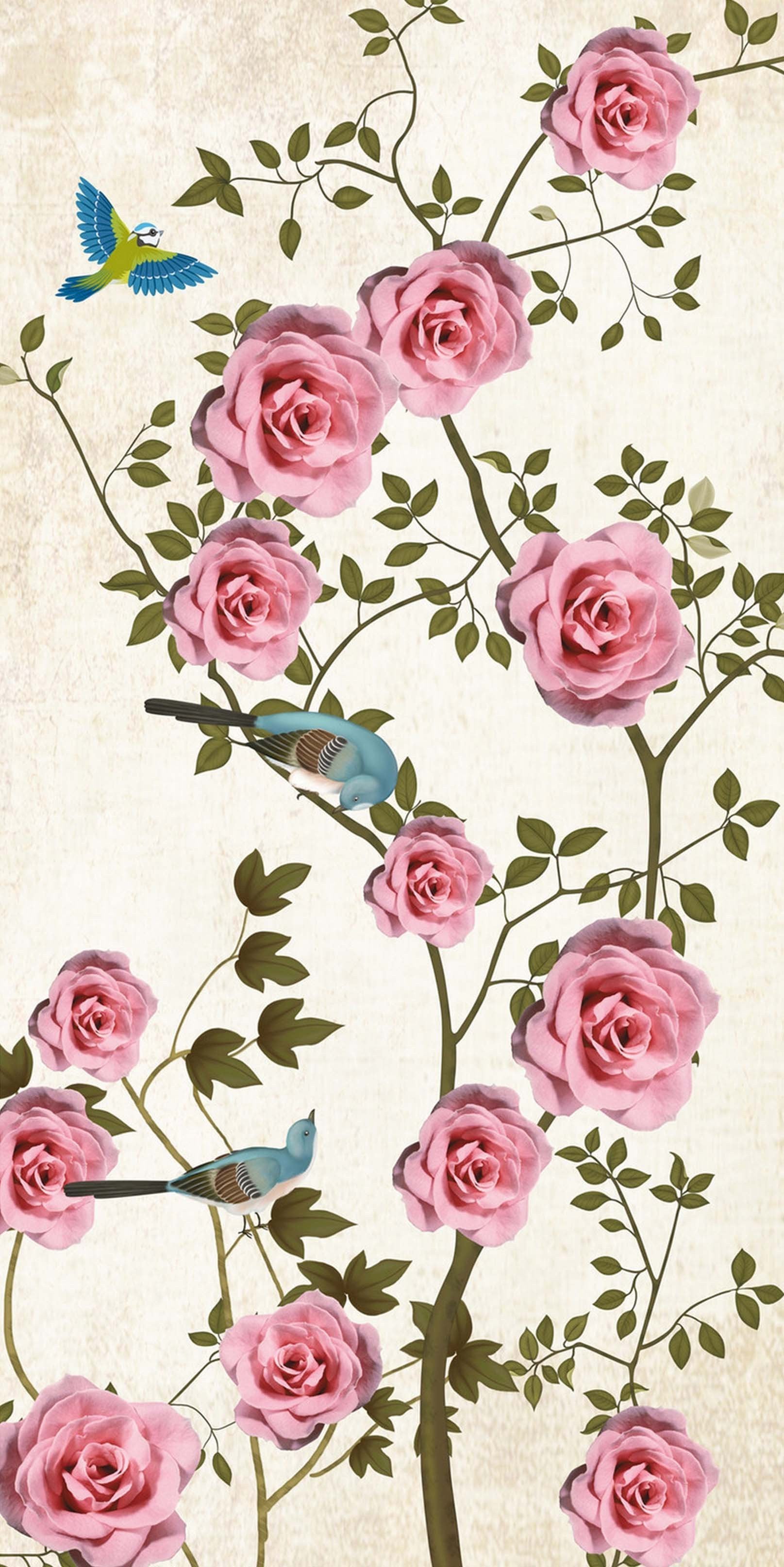 3D Flowers And Birds 1528 Stair Risers Wallpaper AJ Wallpaper 