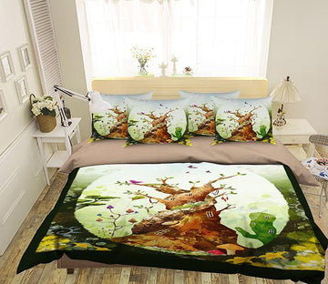 3D tree House 031 Bed Pillowcases Quilt Wallpaper AJ Wallpaper 