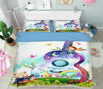 3D Big Guitar 033 Bed Pillowcases Quilt Wallpaper AJ Wallpaper 