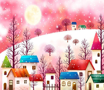 3D Bright Moon Cherry Snowflake 13 Wallpaper AJ Wallpaper 