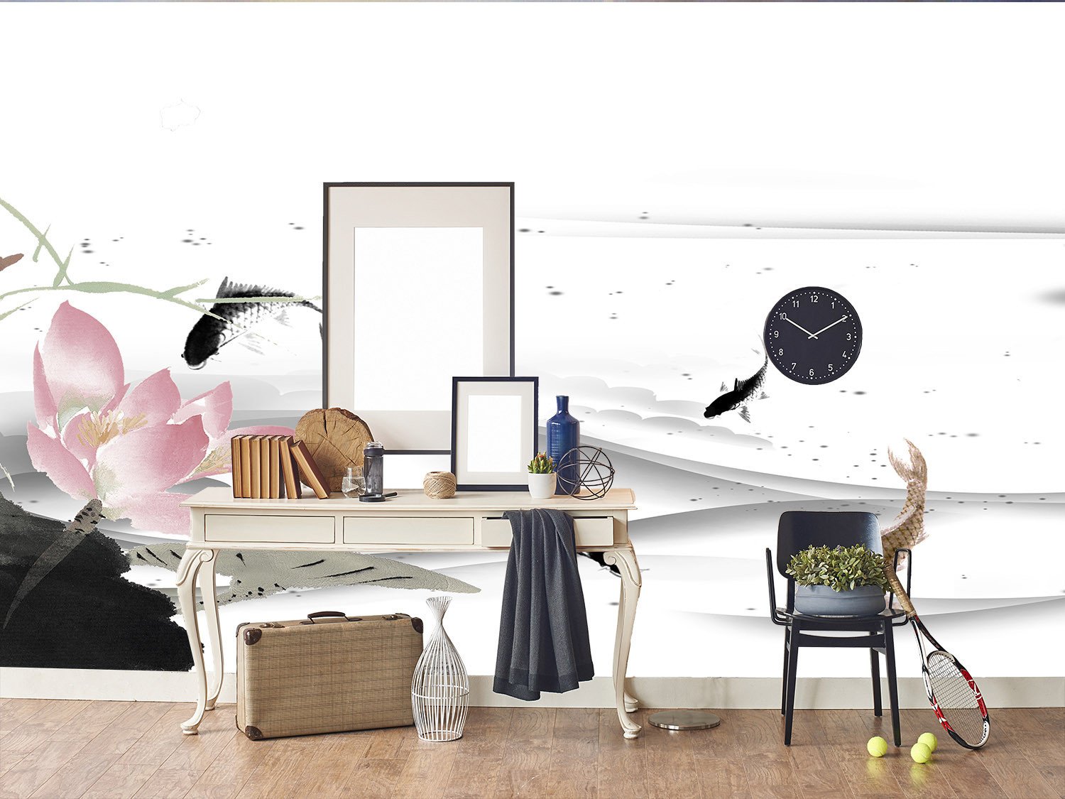 Fishes And Lotus Wallpaper AJ Wallpaper 