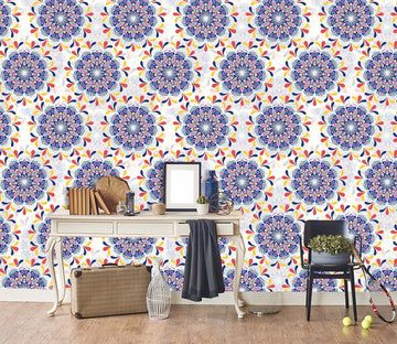 3D Blue Flower Pattern 422 Wallpaper AJ Wallpaper 
