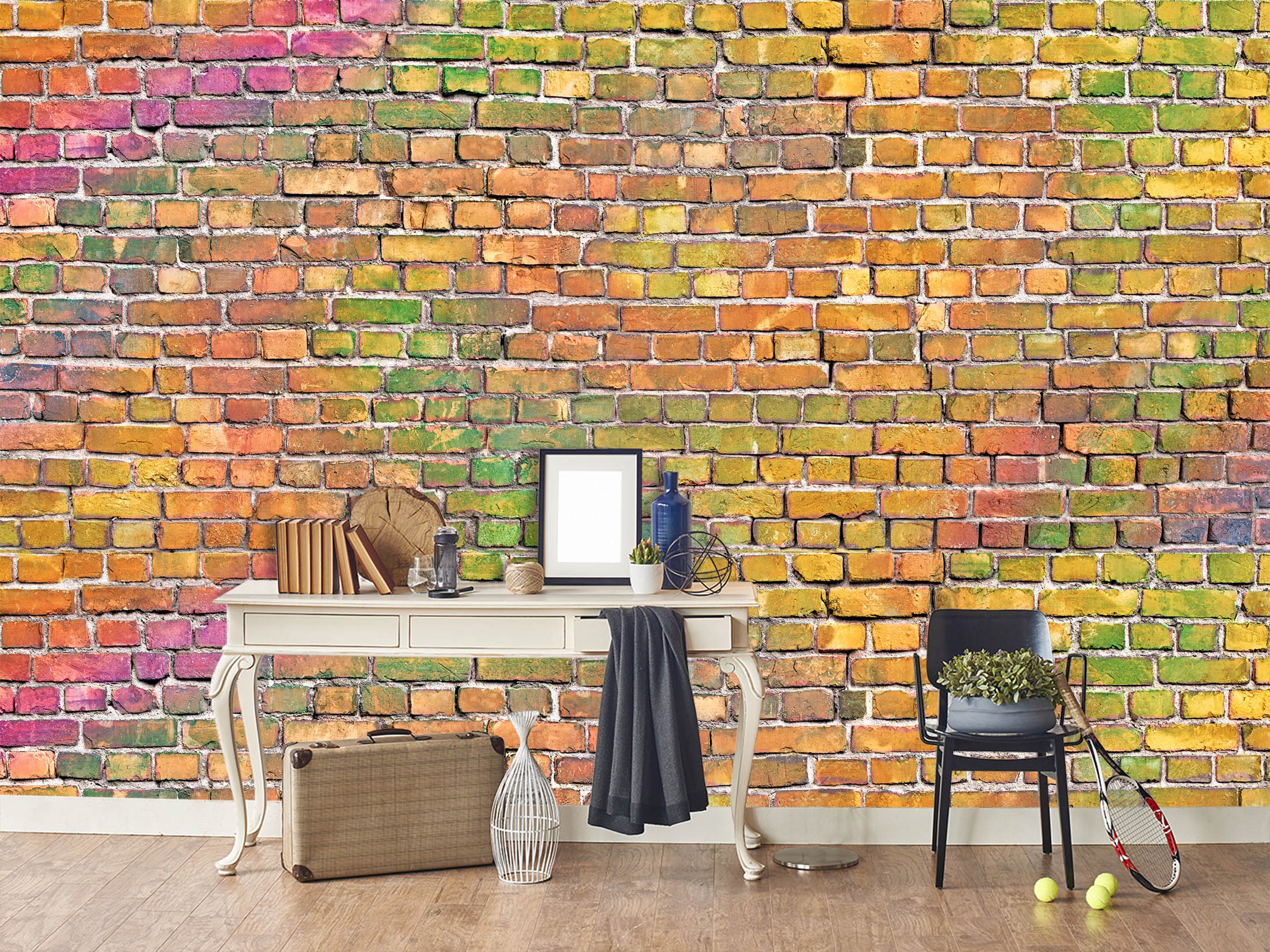 3D Colored Brick Wall 108 Wall Murals
