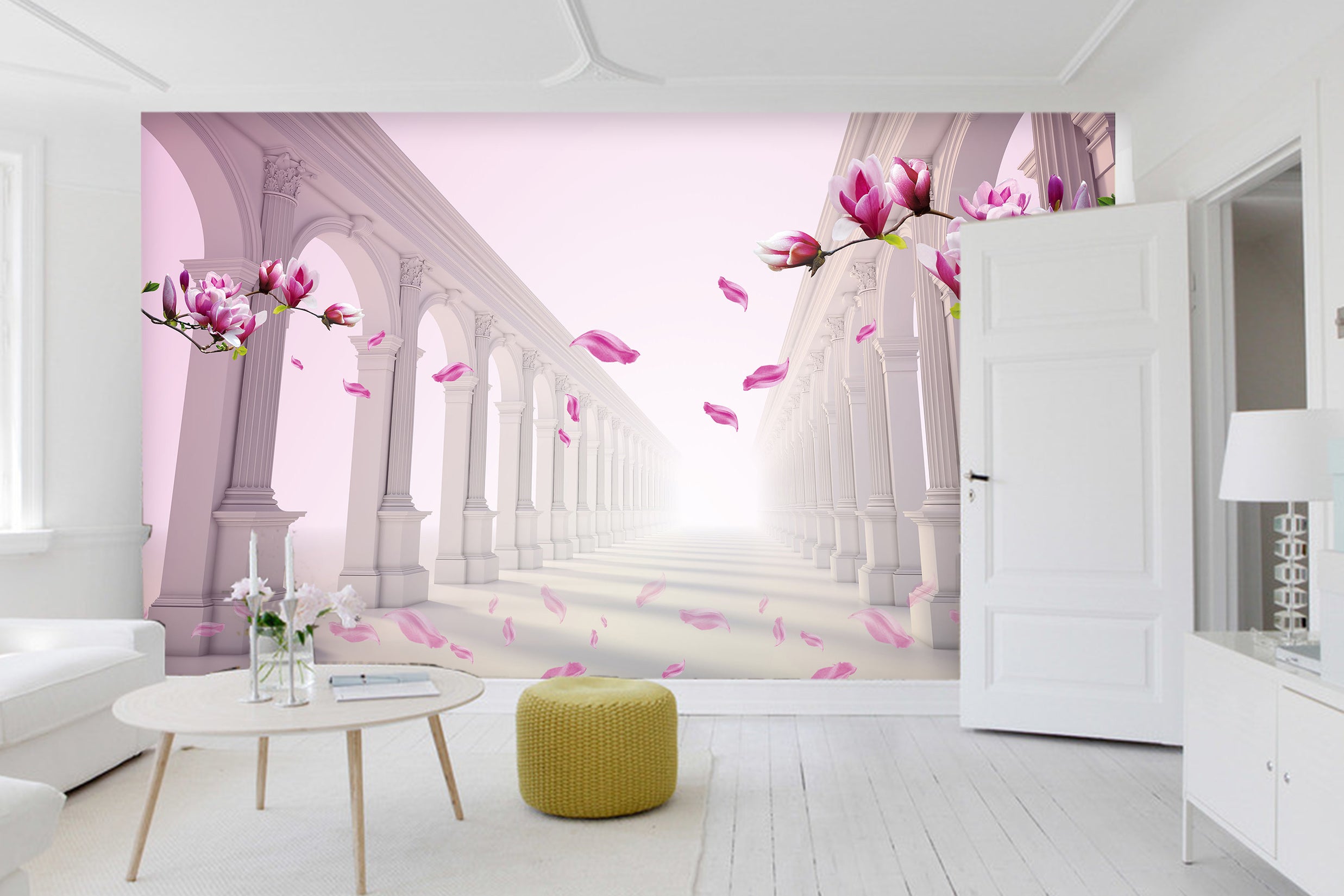 3D Peach Petals 1495 Wall Murals