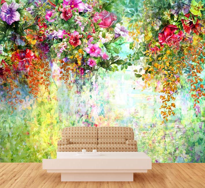 3D Colorful Graffiti Flower Vines 874 Wallpaper AJ Wallpaper 