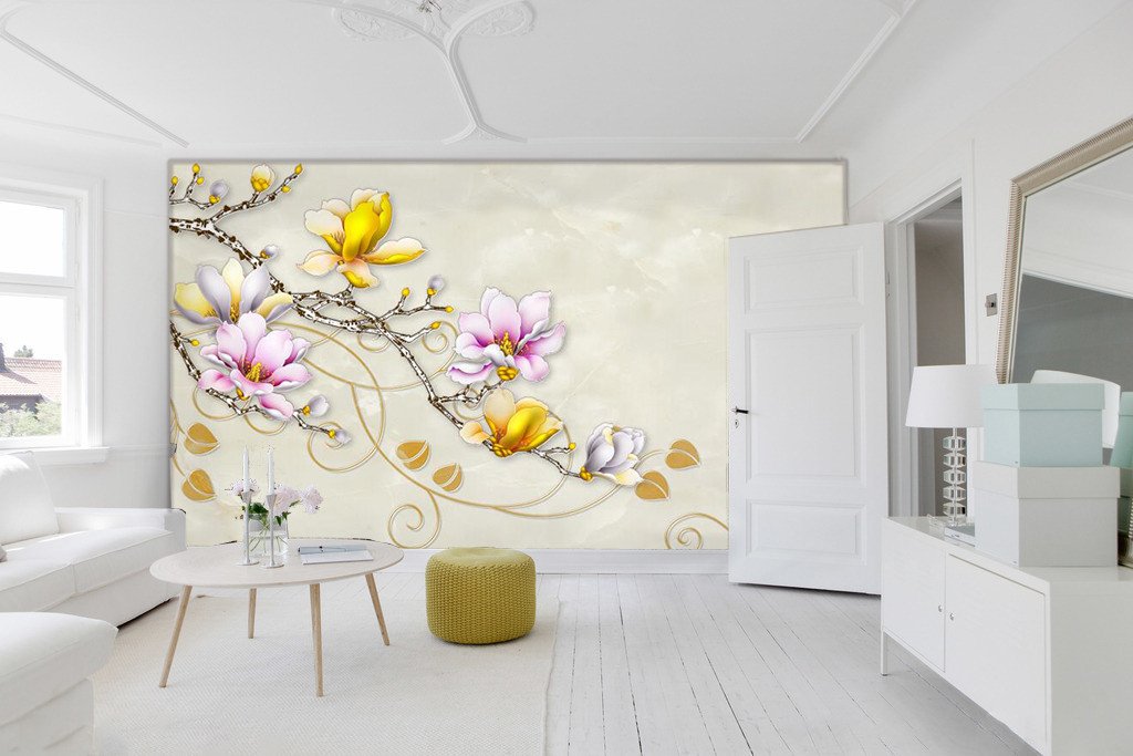 Golden And Purple Flower On Branch 5 Wallpaper AJ Wallpaper 1 