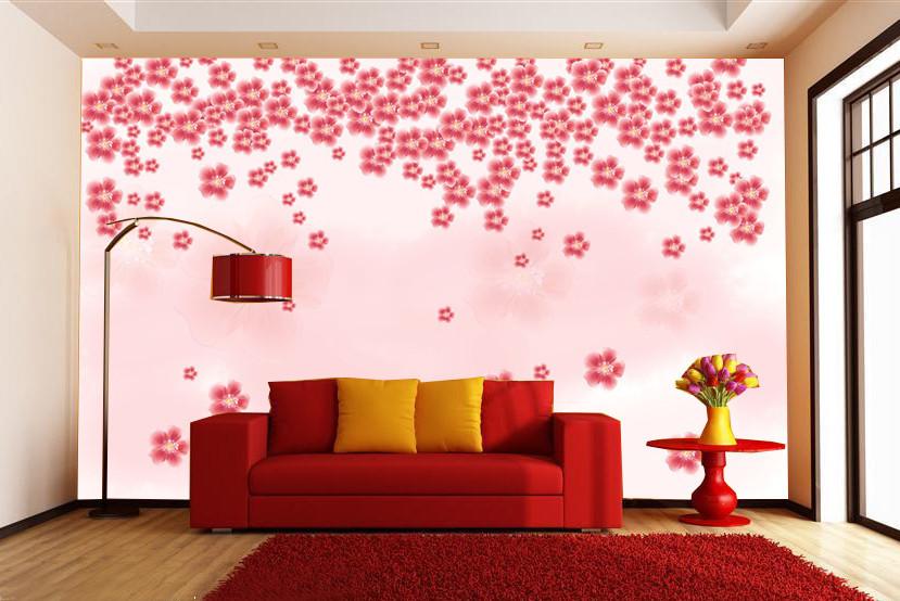 Falling Pink Flowers Wallpaper AJ Wallpaper 