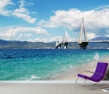 3D Beach Blue Sky Bridge 665 Wallpaper AJ Wallpaper 