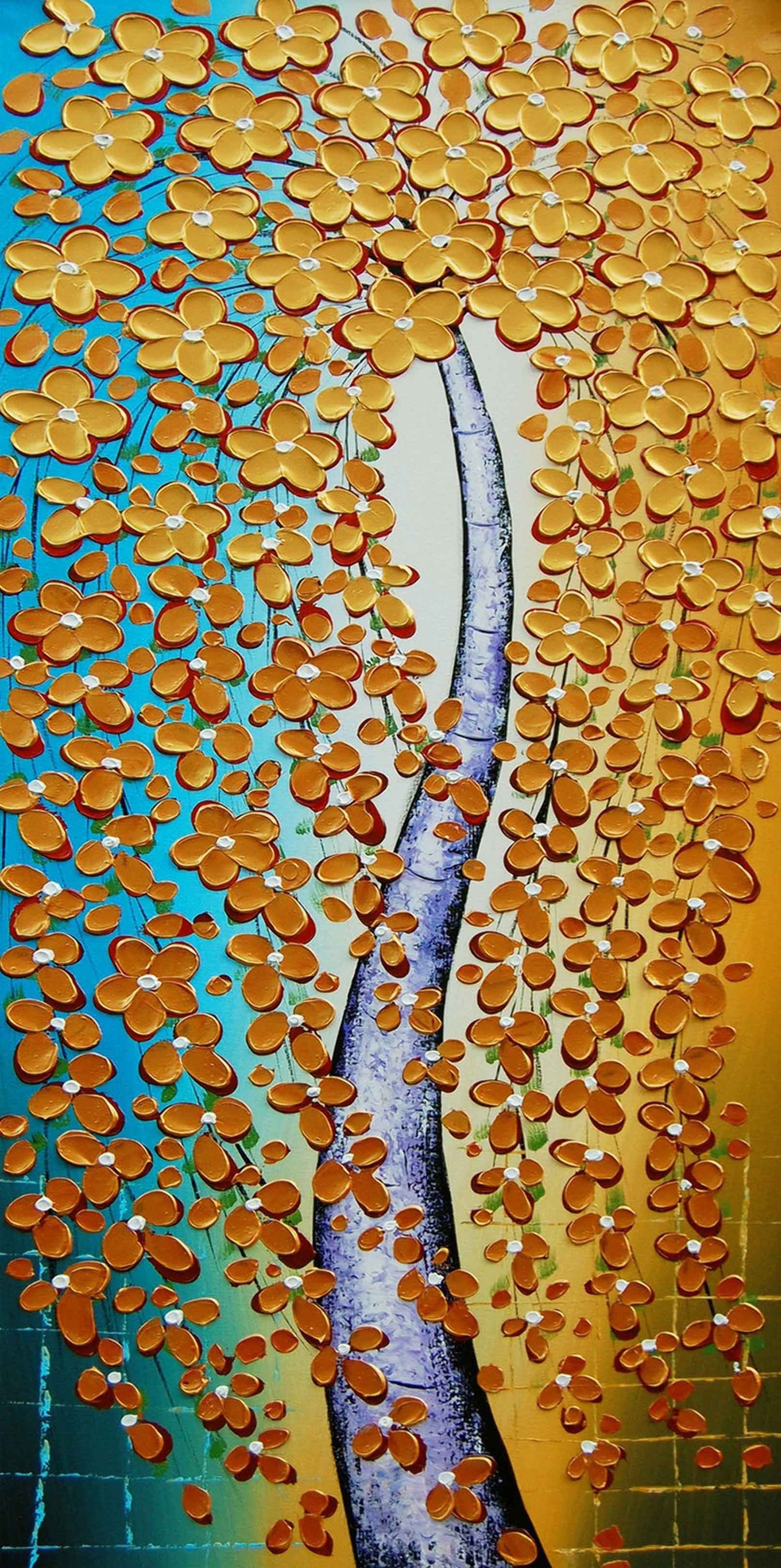 3D Flowers Tree Painting 1545 Stair Risers Wallpaper AJ Wallpaper 