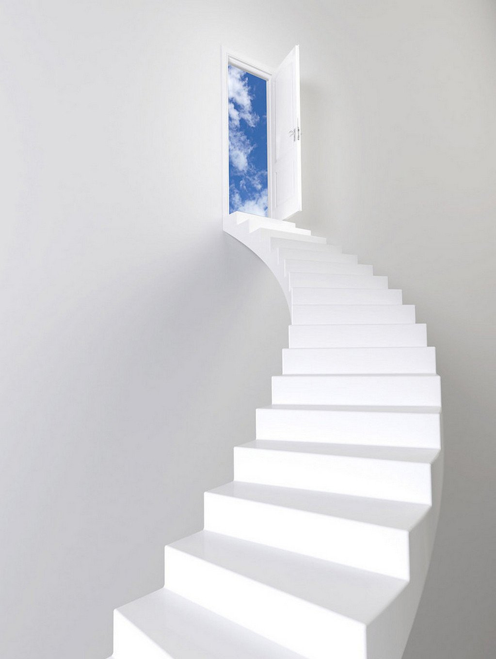 3D stairway to the window of the sky door mural Wallpaper AJ Wallpaper 