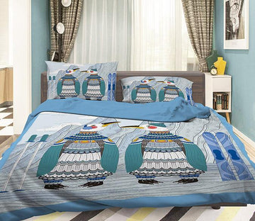 3D Sweater Penguin 042 Bed Pillowcases Quilt Wallpaper AJ Wallpaper 