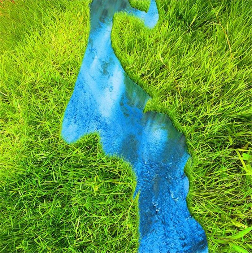 3D Grassland River 592 Stair Risers Wallpaper AJ Wallpaper 