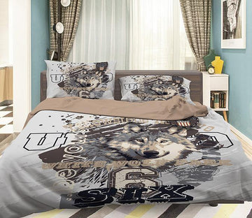 3D Wolf Head 049 Bed Pillowcases Quilt Wallpaper AJ Wallpaper 