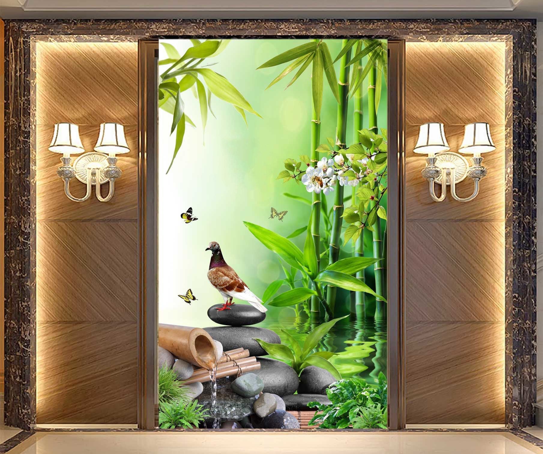 3D Bamboo Forest Bird 370 Wallpaper AJ Wallpaper 