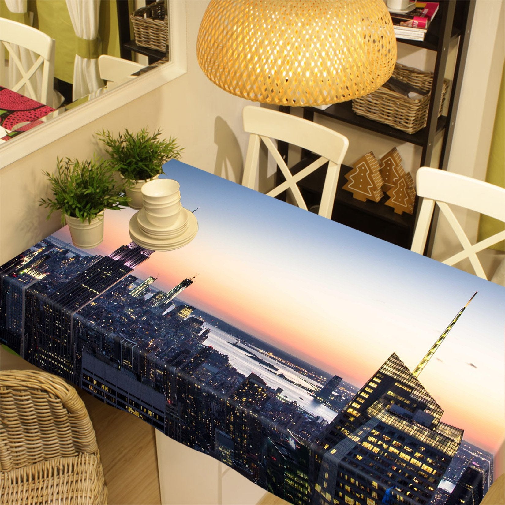 3D New York Sunset Clouds 426 Tablecloths Wallpaper AJ Wallpaper 